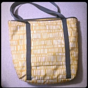 Yellow/gray tote bag